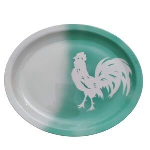 MCM Jackson Custom China Rooster Diner Plate Ombre Design